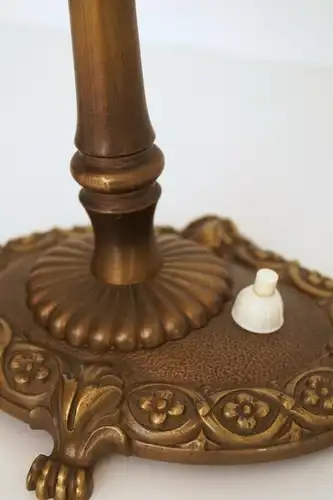 Romantique original Art Nouveau Table de chevet lampe laiton 1920 lampe de table