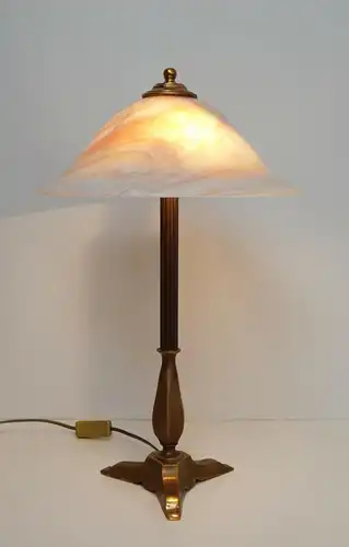 Lampe en laiton de style Art Nouveau Berlin Lustre de table en cuivre