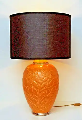 Très grand original Luneville lampe de table en céramique France ferme