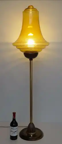 Art Déco Messing Lampe Stehlampe 136 cm Straßenlaterne Bonn "JAUNE LUMINEUX"