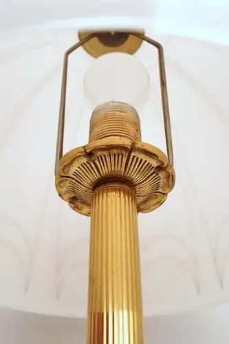 Art Deco Lampe Salon Tischleuchte Messinglampe Schreibtisch Opal Leuchte