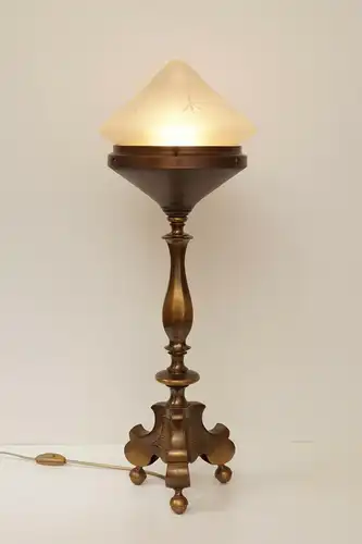 Jugendstil Art Deco Lampe Salon Tischlampe 1920 Bronze Leuchte