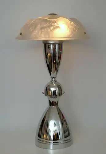 Art Déco Jugendstil Lampe Tischleuchte "KOPERNIKUS" Chrom Berlin