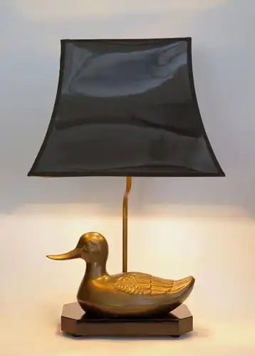 Landhaus Tischleuchte "BLACK DUCK" Messinglampe Tischleuchte