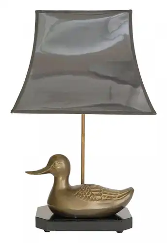 Landhaus Tischleuchte "BLACK DUCK" Messinglampe Tischleuchte