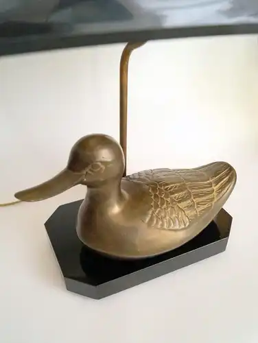 Landhaus Tischleuchte "BLACK DUCK" Messinglampe Tischleuchte