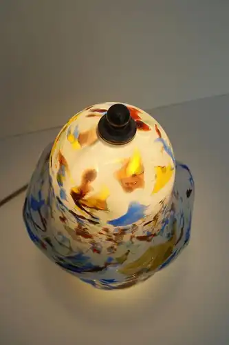 Tischlampe Nachttisch Linzer Glashütte Handarbeit Unikat
