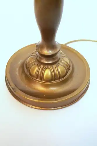 Jugendstil Tischlampe Nachttisch Messinglampe Nachtmann Kristallglas Unikat