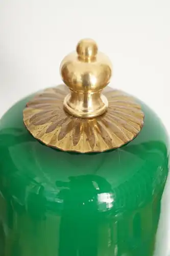 Art Deco Tischlampe "GREEN DWARF" Messinglampe Einzelstück Unikat