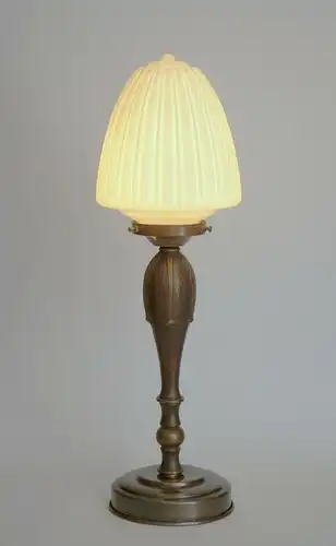 Art Deco Messinglampe "CHRYSLER TOP" Tischleuchte Bankerlampe ca. 1940er