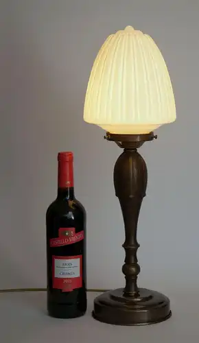 Art Déco lampe en laiton "CHRYSLER TOP" lampe de table lampe bancaire env. 1940