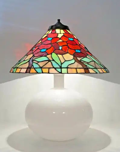 Design Tiffany Ferme Stillampe Lampée de sol Plateau en verre Lumières de stand