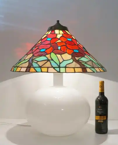 Design Tiffany Ferme Stillampe Lampée de sol Plateau en verre Lumières de stand