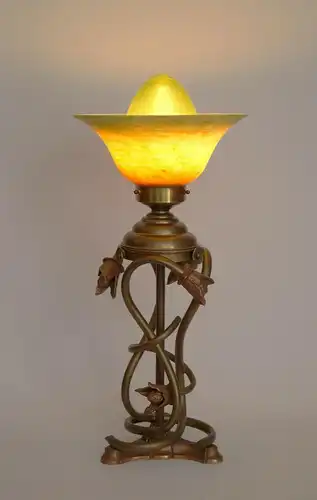 Jugendstil Lampe Tischlampe "CUCKOO'S NEST" Sammler Tischleuchte Messinglampe