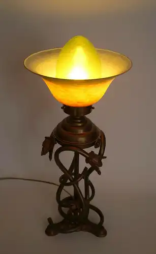 Jugendstil Lampe Tischlampe "CUCKOO'S NEST" Sammler Tischleuchte Messinglampe