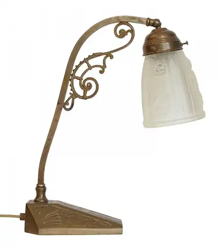 Klassische orig. Art Déco Schreibtischlampe Klavierleuchte Messinglampe Bronze