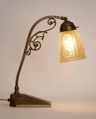 Klassische orig. Art Déco Schreibtischlampe Klavierleuchte Messinglampe Bronze