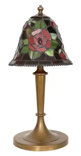 Jugendstil Tischleuchte Messinglampe Tiffany Unikat