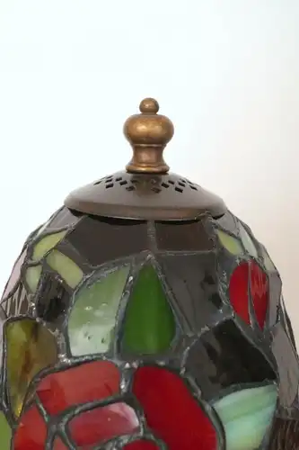 Lampe en laiton Art Nouveau Tiffany Unikat
