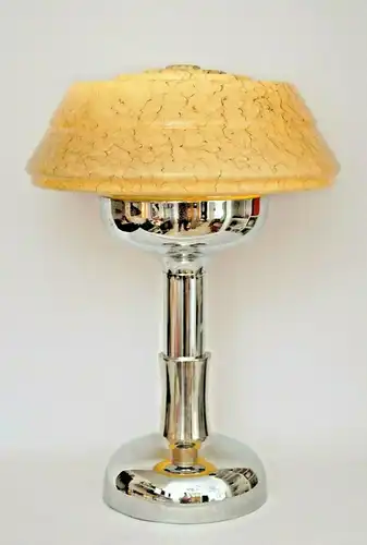 Murano Art Déco Lampe Leuchte Tischlampe Chrom Mid-Century vintage Tischleuchte