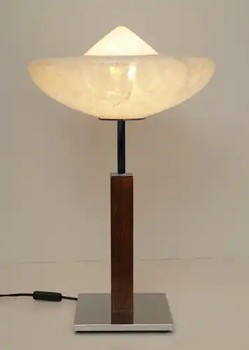 Design Unicat Bauhaus Art Déco Lampe de table bureau Chrome "LIGHTNING SAUCER"
