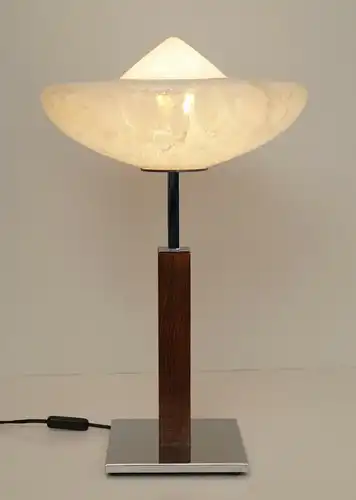 Bauhaus Art Déco Lampe Schreibtisch Chrom "LIGHTNING SAUCER" Unikat Leuchte