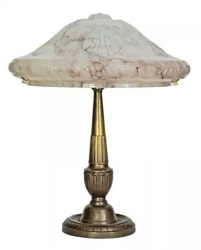 Grande lampe de bureau Art Déco très élégant gravée en laiton 1934