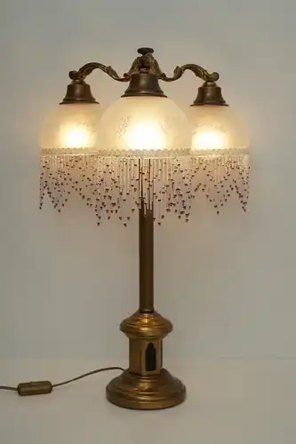 Jugendstil Lampe Schreibtischlampe Leuchte Bibliothekenleuchte Messing