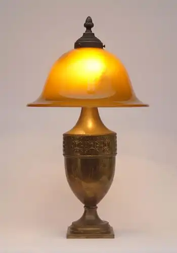 Elegante Jugendstil Salonlampe Tischleuchte Messing 1910 Messinglampe Berlin