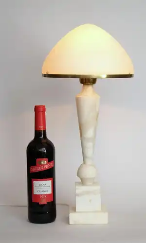 Einzelstück Art Deco Schreibtischleuchte "WHITE LIGHTS" Tischlampe Onyx