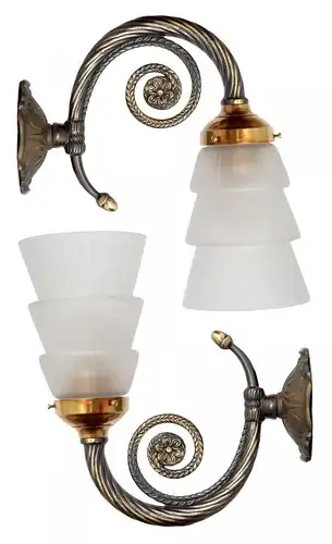 Art Deco Lampe Wandleuchten Wandlampe "CIRCLE CORN" Messinglampe 2x