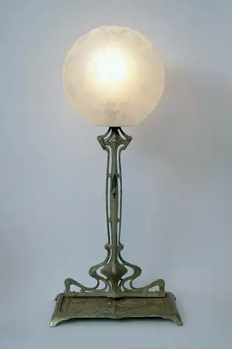 Jugendstil Lampe Tischleuchte "MOON FLOWER" Unikat