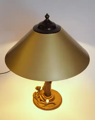 Geschmiedete französische Jugendstil Tischlampe "FLOWER TREE" um 1920