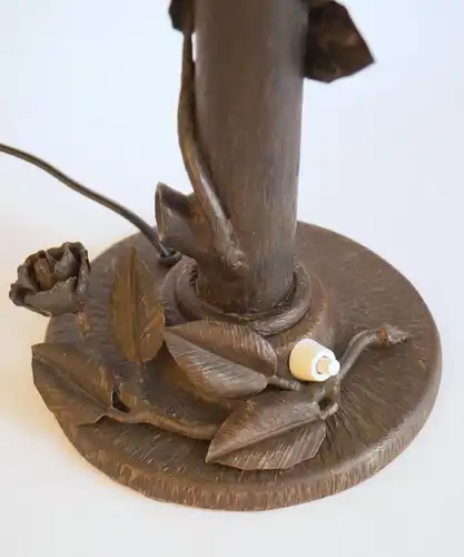 Geschmiedete französische Jugendstil Tischlampe "FLOWER TREE" um 1920