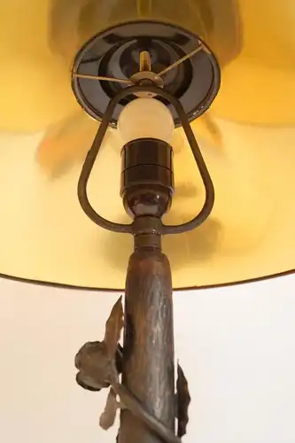 Geschmiedete französische Jugendstil Tischlampe "FLOWER TREE" um 1920