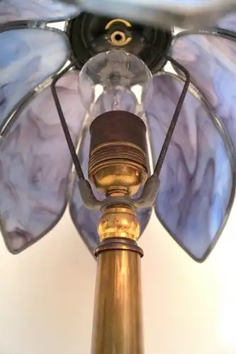 Lampe de table de style Art Nouveau Unique Tiffany Lumières de bureau Lunette en laiton Berlin