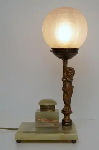 Lampe de bureau Unikat Art Déco "MARBLE ANGEL" Putto Engel