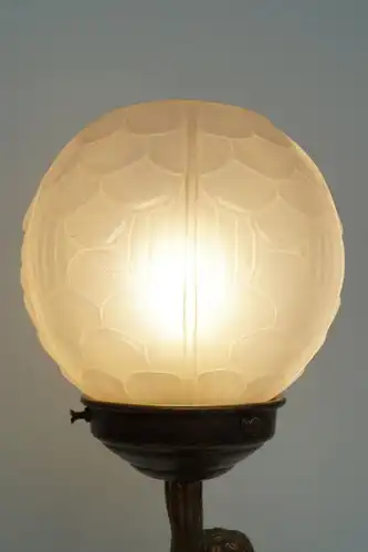 Unikat Art Déco Schreibtischlampe Tischleuchte "MARBLE ANGEL" Putto Engel