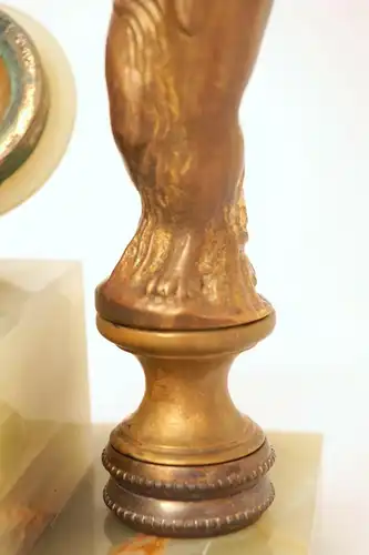 Unikat Art Déco Schreibtischlampe Tischleuchte "MARBLE ANGEL" Putto Engel