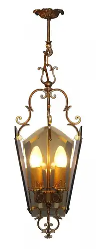 Elegante Jugendstil Hängeleuchte Deckenleuchte Flurleuchte Deckenlampe Messing