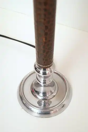 Unicat très élégant Art Déco lampe de table en cuir chrome bureau Berlin