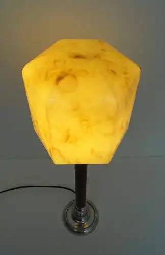 Unicat très élégant Art Déco lampe de table en cuir chrome bureau Berlin