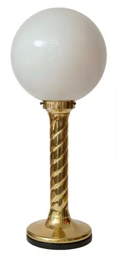 Lampe en laiton Art Déco Lumières de table Vintage rétro Boule de verre opal 60 cm de haut