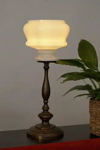 Unikat Klassische Jugendstil Art Deco Tischlampe Leuchte Messing Messinglampe
