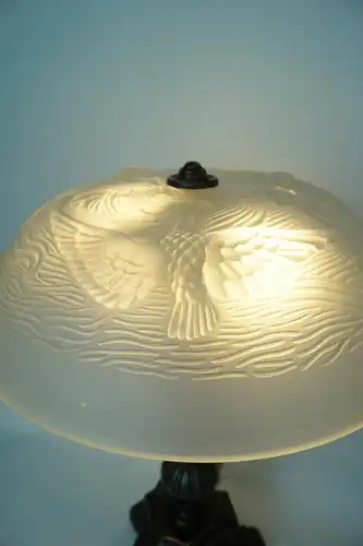 Magnifique lampe de table Art Nouveau France lampe "GOLDEN GOOSE"