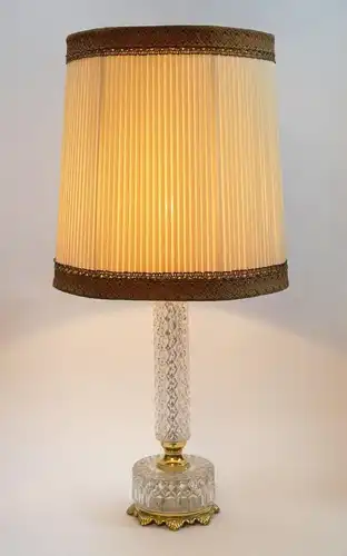 Classique original 60 ans lampe de table verre cristal laiton lampe salon