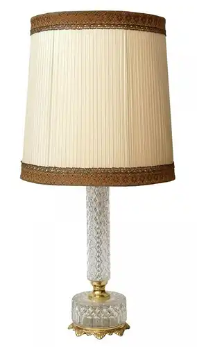 Klassische original 60er Jahre Tischlampe Kristallglas Messing Salonlampe