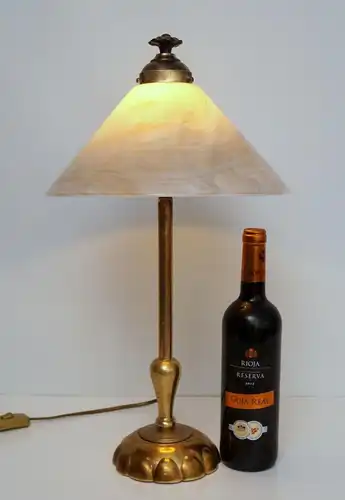 Schöne Messinglampe Berlin Unikat Tischlampe Schreibtisch Schusterschirm
