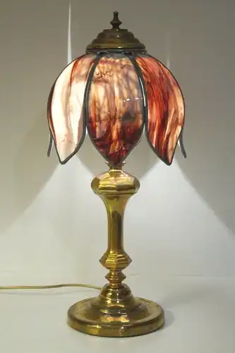 Mode Art nouveau unique lampe de table Tiffany laiton Berlin Ferme