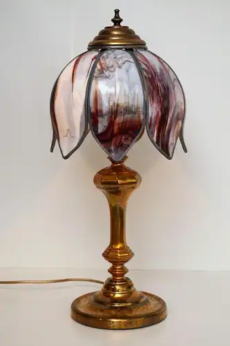 Mode Art nouveau unique lampe de table Tiffany laiton Berlin Ferme